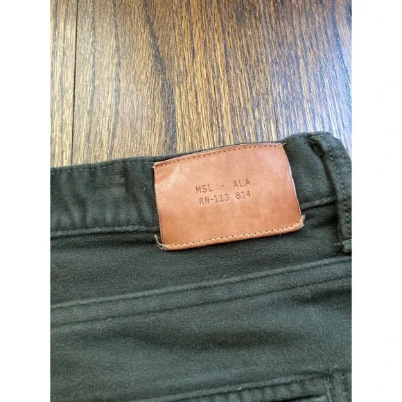 BILLY REID Moleskin Jean Mens Size 40x27 Dark Green Made In USA Pants
